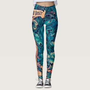 Tiere im Wald, William Morris Leggings