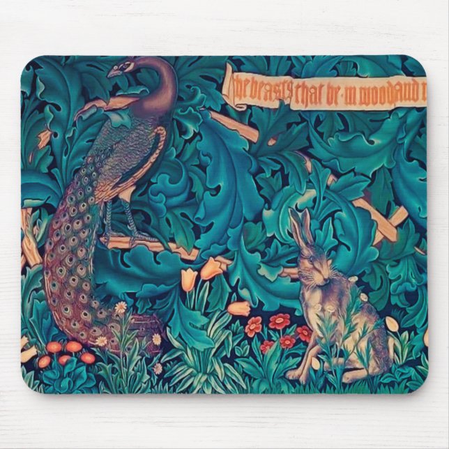Tiere im Wald, William Morris Mousepad (Vorne)
