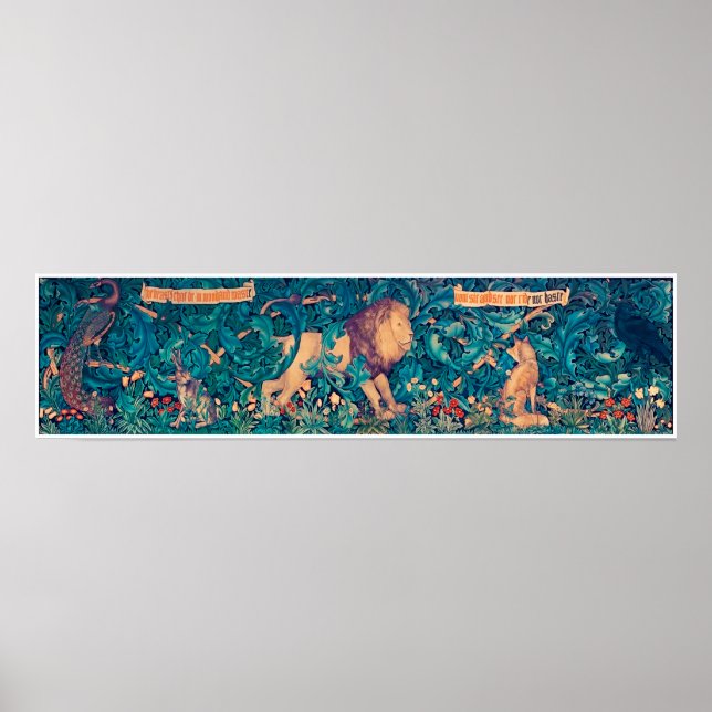 Tiere im Wald, William Morris Poster (Vorne)