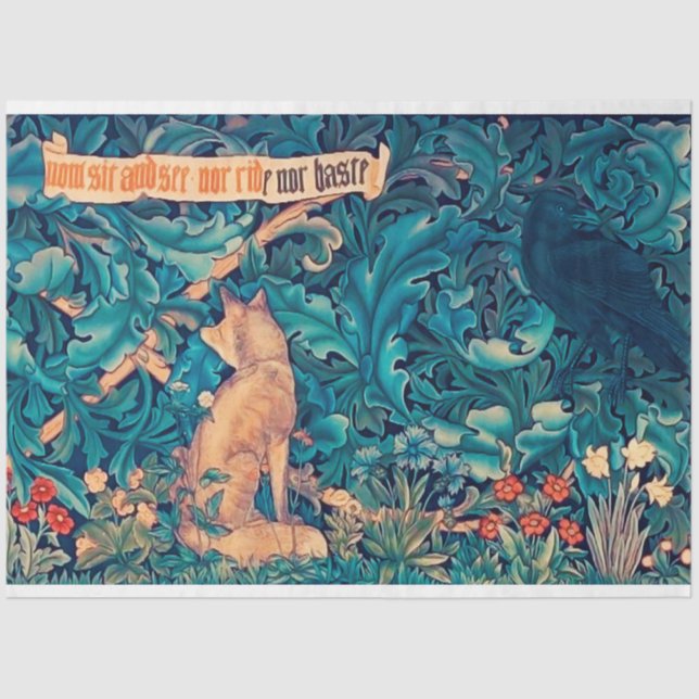 Tiere im Wald, William Morris Tissue Seidenpapier (Vorderseite)
