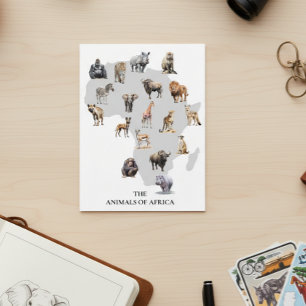 Tiere in Afrika Safari Wildlife Postkarte