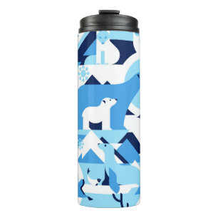 Tiere in der Arktis, Polar - abstraktes Muster, Me Thermosbecher
