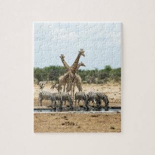 Tiere in einem Waterhole Puzzle