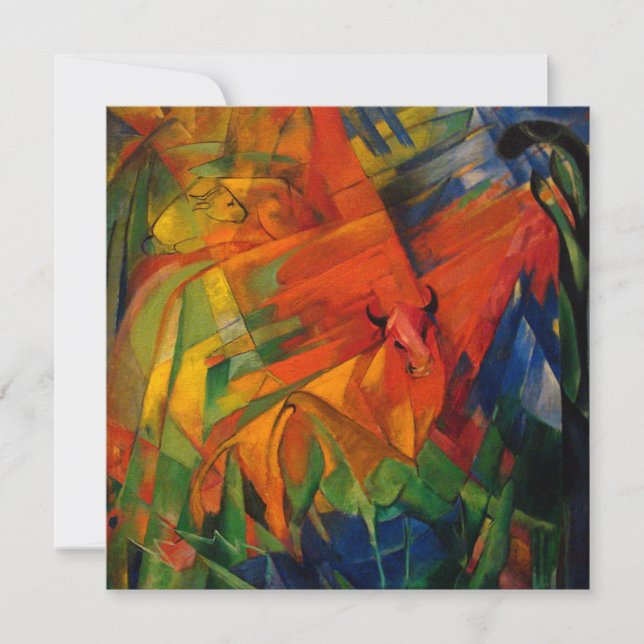 Tiere in einer Landschaft von Franz Marc Einladung (Vorderseite)