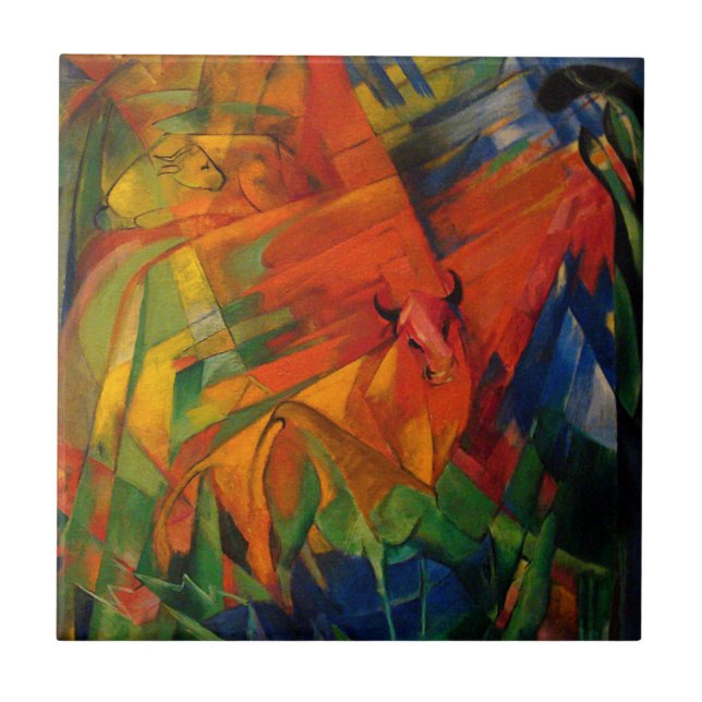 Tiere in einer Landschaft von Franz Marc Fliese (Vorderseite)