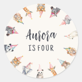 Tiere in Party Hats Themed Party Stickers