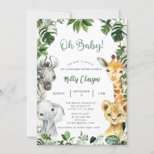 Tiere Jungle Safari Oh Boy Baby Dusche Einladung