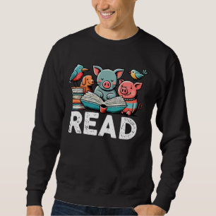 Tiere lesen Buch Buchschule Bibliothekare Lesen Bu Sweatshirt