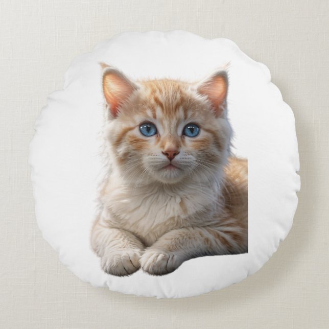 Tiere lieben Katzenkissen Rundes Kissen (Vorderseite)