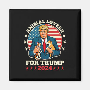 Tiere Lieben Trump 2024 Katzen- und Hundkampagne  Magnet