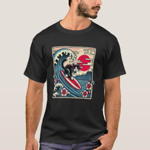 Tiere Liebhaber Blumen Sonnenuntergang Japanische T-Shirt