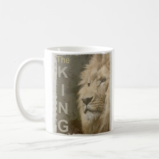 Tiere Lion Face King Elegante Template Trendy Kaffeetasse (Links)