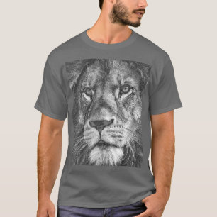 Tiere Lion Face Template Mens Elegant Gray T-Shirt