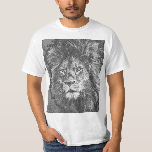 Tiere Löwe Gesicht Männer moderne Vorlage T-Shirt (Vorderseite)