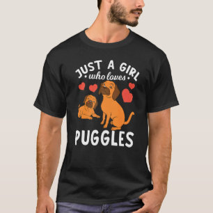 Tiere Mädchen Hund Frauen Hundebesitzer Süße Puggl T-Shirt