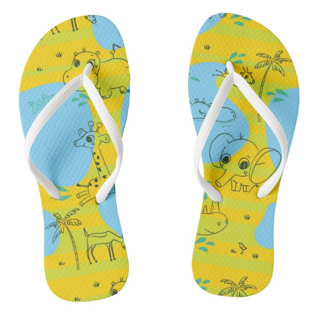 Tiere mit Babymuster-Hintergrund Flip Flops (Fußbett)