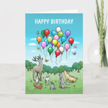 Tiere mit Luftballons Geburtstag
