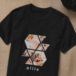Tiere Moderne Formen Geometrisches 8 Collage Foto T-Shirt<br><div class="desc">Fügen Sie acht (8) benutzerdefinierte Fotos Ihres Haustieres und des Haustiernamens hinzu. Fügen Sie Ihre Fotos hinzu,  entdecken Sie bei Bedarf die Gruppe von Foto und Rahmen,  passen Sie das Bild an den Rahmen an,  und klicken Sie dann auf Maske.</div>
