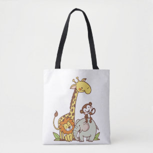Tiere niedlicher Cartoon - Giraffe, Löwe und Affe