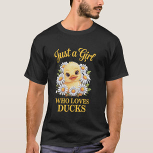 Tiere Nur Ein Mädchen Das Enten Tiere Ente Liebt L T-Shirt