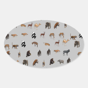 Tiere Ovaler Aufkleber