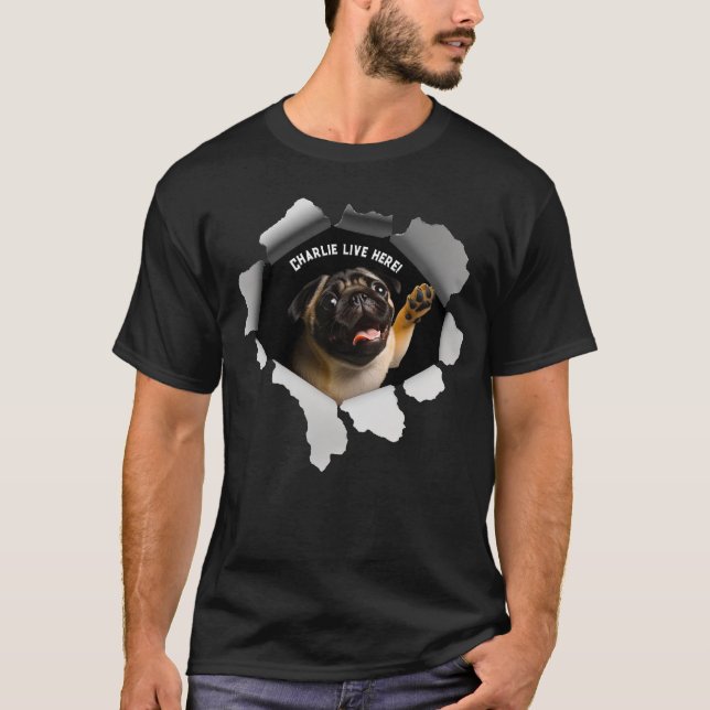 TIERE-Papiertone-Mops Lebensgeschenk T-Shirt (Vorderseite)