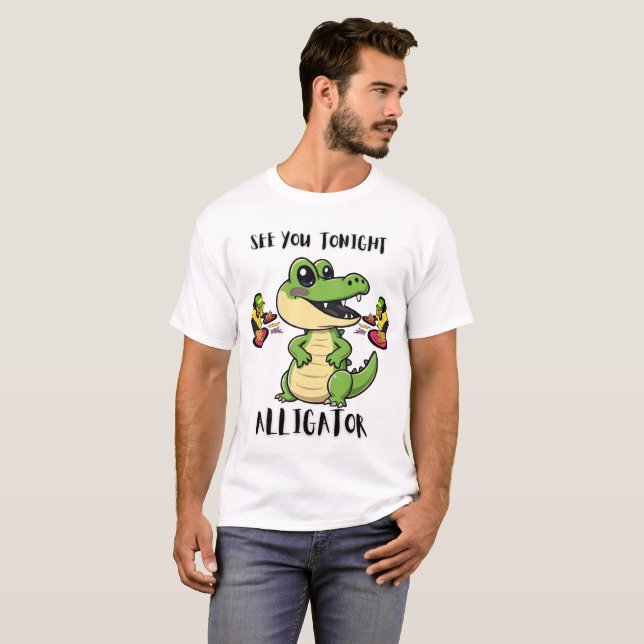 Tiere Party Alligator T-Shirt (Vorne ganz)