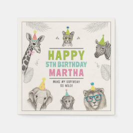 Tiere Party Wildtier Geburtstagspolben Serviette