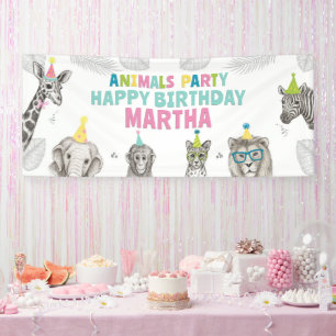 Tiere Party Wildtiere Geburtstag Banner