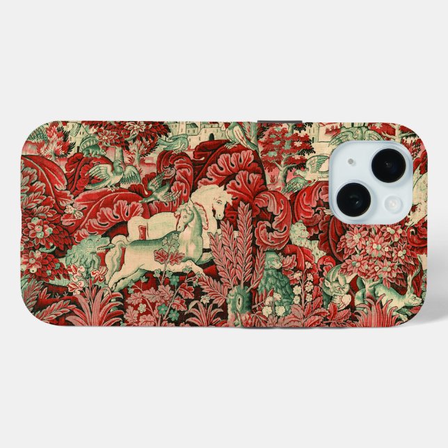 TIERE, PFERDE, HOLZ, Rot, Grün Case-Mate iPhone Hülle (Rückseite (Horizontal))
