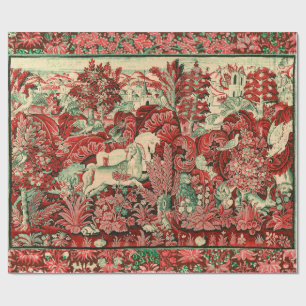 TIERE, PFERDE, HOLZ, Rot, Grün Geschenkpapier