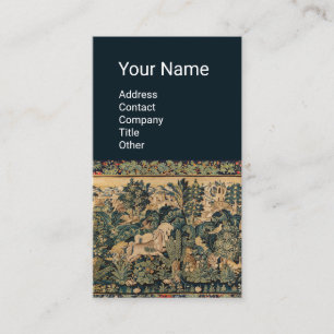 TIERE, PFERDE, HOLZGEBÄUDE, blaugrüne Blüten Visitenkarte