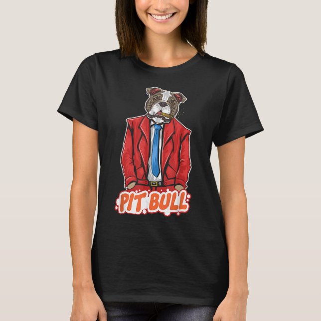 Tiere Pit Bull Dog Boss Bodyguard T-Shirt (Vorderseite)
