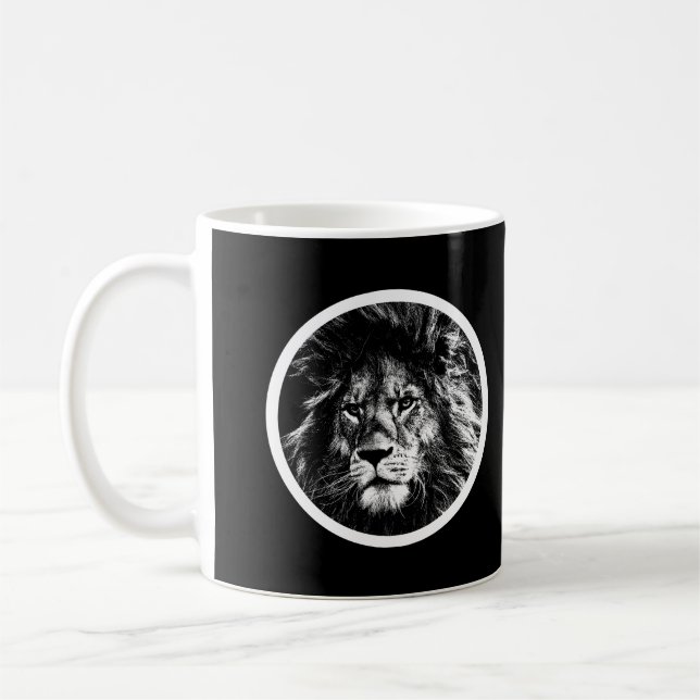Tiere Pop Art Template Lion Gesicht der König Kaffeetasse (Links)