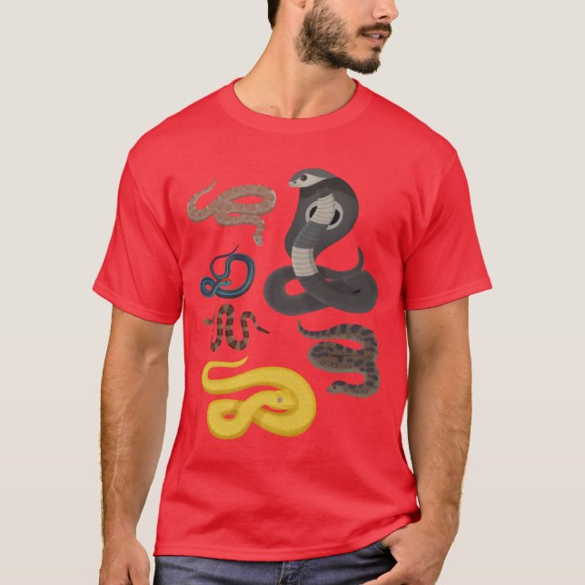 Tiere Reptilienarten von Schlangen Geschenk T-Shirt (Vorderseite)