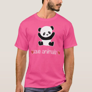 Tiere retten Bär Panda Tier Waren Herzen Geschenk T-Shirt