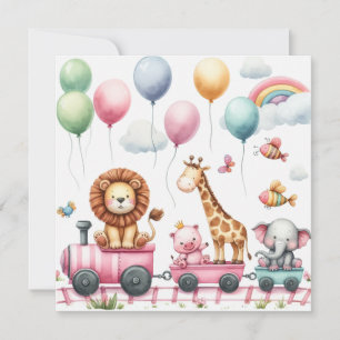 Tiere rosa Geburtstag Karte