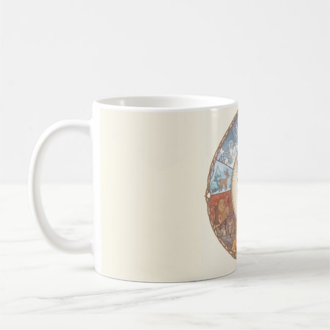 Tiere rund Untersetzer Aufkleber Kaffeetasse (Links)