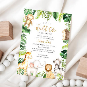 Tiere Safari-Baby-Party Einladung