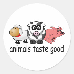 Tiere schmecken gut - Funny Meaters Design Runder Aufkleber