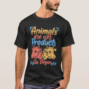 Tiere sind keine Produkte, die Vegane Vintage Kuh T-Shirt