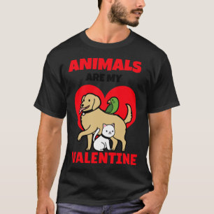 Tiere sind mein Valentinstag Hunde Katze Veterinar T-Shirt