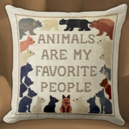 Tiere sind meine Lieblingsmenschen - Funny Imitats Kissen