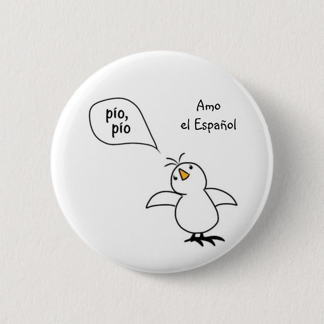 Tiere sprechen Spanischen auch! Waren Button (Vorderseite)