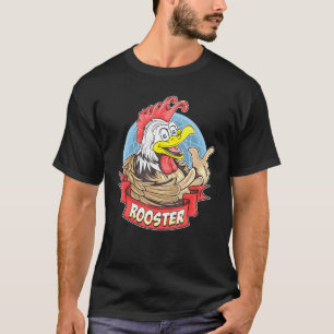 Tiere - Süß lächelnder Hahn oder Huhn mit Gesicht T-Shirt