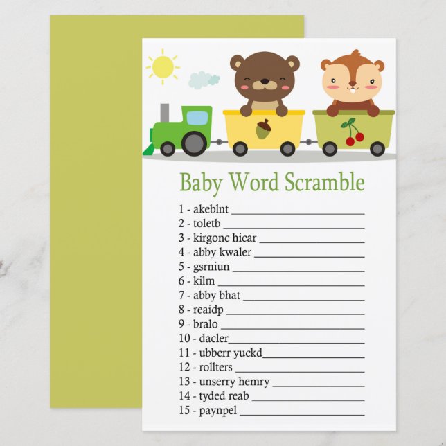 Tiere trainieren Baby Word Rührei (Vorne/Hinten)