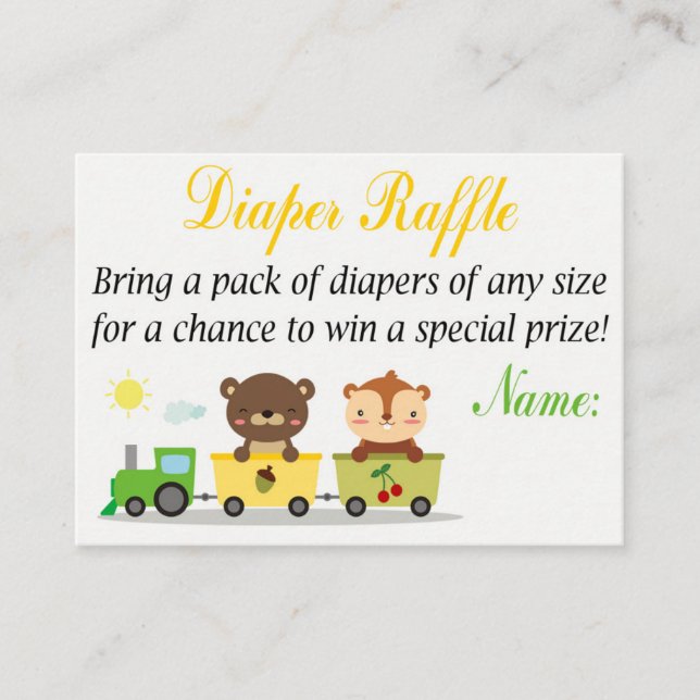 Tiere trainieren Windeln Raffle Tickets (Vorderseite)