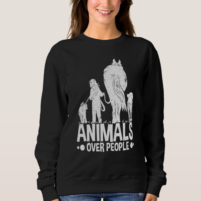 Tiere über Menschen Tieraktivist Rettung Schutz Sweatshirt (Vorderseite)