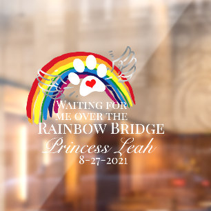 Tiere überqueren Regenbogenbrücke Fensteraufkleber