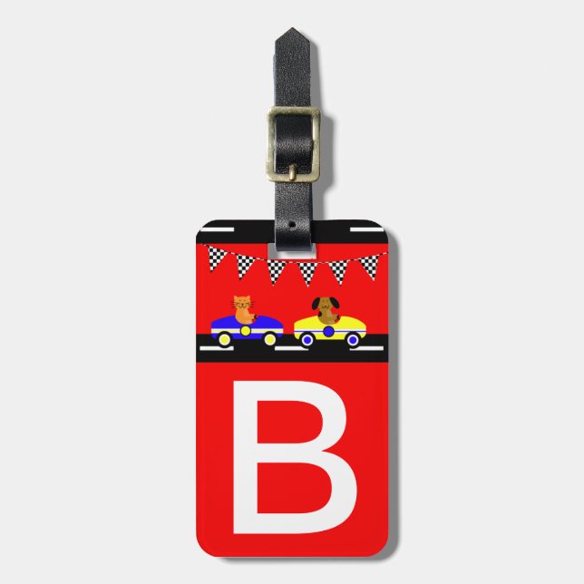 Tiere und Autos Gepäckanhänger (Vorderseite vertikal)